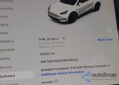 2022 Tesla Model Y Long Range Dual Motor All-Wheel Drive из США, поврежденный, VIN 7SAYGDEE1NF545520